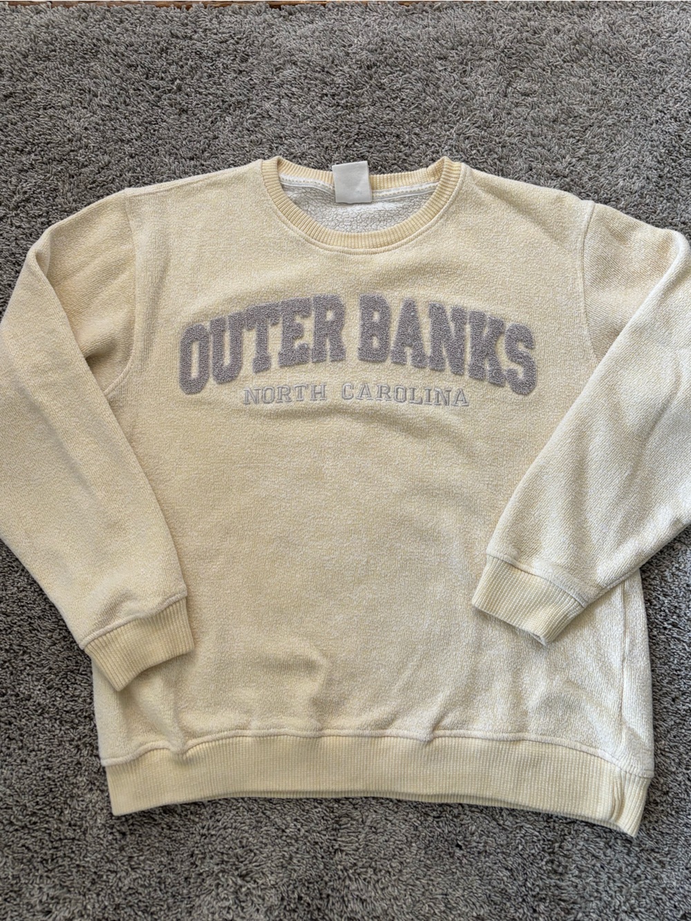 Pacific&Co OuterBanks North Carolina Yellow/Light Cozy Crewneck Sweater Womens M